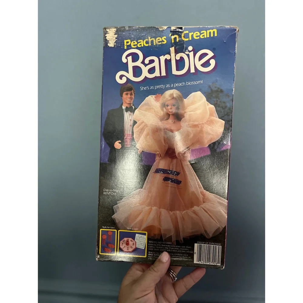 Vintage 1984 Peaches n Cream Barbie Doll Mattel 7926 Peach Gown Original Box
